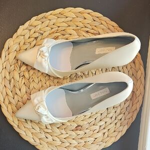 Nine West Ivory Satin Heels
